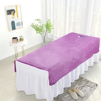 Бархатные простыни для салона красоты с отверстием для стола - мягкое покрывало для спа и массажных кроватей