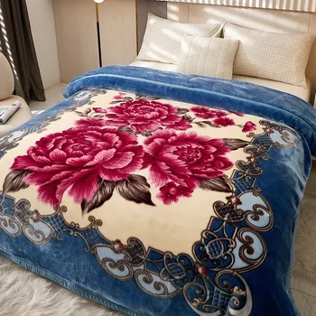 Двухслойное одеяло с цветами, утолщенная антистатическая воздухопроницаемость, несколько вариантов одеяла, приятные для кожи Пушистые удобные постельные принадлежности