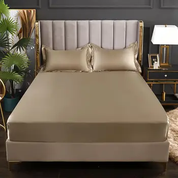 Простыня Bonenjoy из Атласа и полиэстера, Простыня King Size sabanas cama 150, Нижние простыни размера Queen Size для кровати (без наволочки)