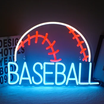 Бейсбольная неоновая вывеска Sport Led Sign Ball Неоновый свет Настенный декор с питанием от USB для спальни, магазина, гостиной, спортивного клуба, детского подарка Neon