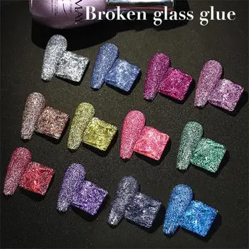 Новые поступления 6 Цветов Sakura Glitter Gel Color System YH01-YH06 Высококачественный Стойкий Впитывающийся УФ/Светодиодный Гель Для Дизайна ногтей