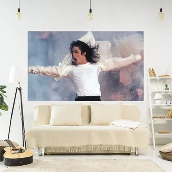 Большие настенные гобелены с принтом Майкла Джексона, гобелены в стиле хиппи, Богемное художественное оформление стен, декор комнаты, вечеринка