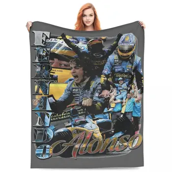 Одеяло для гонщика Фернандо Алонсо Фланелевое домашнее контрабандное одеяло, уютный супер мягкий коврик для автомобиля