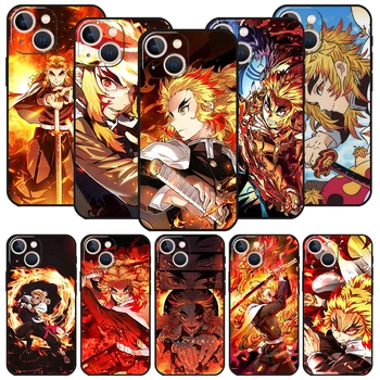 Demon Slayer Rengoku Kyoujurou Черный Чехол для Телефона Apple iPhone 14 12 13 Mini 11 Pro Max XR 7 8 + SE 2020 XS 6 6s Plus 5 5s Sil