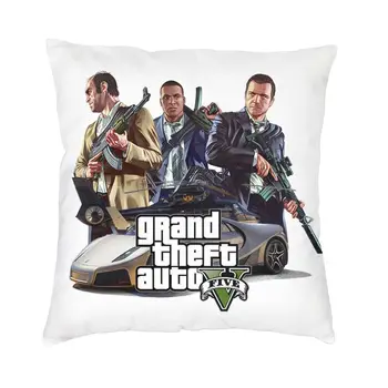 Чехол для подушки Grand Theft Auto 45x45 см, Приключенческая игра GTA, Мягкая наволочка, Декор для дома, наволочка из полиэстера