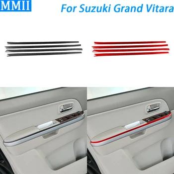 Для Suzuki Grand Vitara 2006-2013 Отделка внутренней двери подлокотника из углеродного волокна, полоски, аксессуары для украшения интерьера автомобиля, наклейка