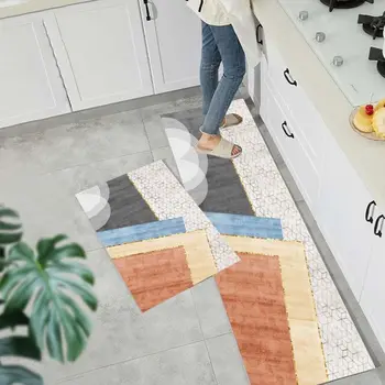 Узор для посуды Кухонные коврики Домашний противоскользящий коврик для ванной Коврик для входной двери Декор дивана в гостиной Длинный ковер