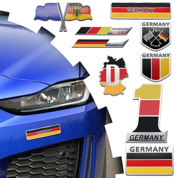 Автомобильный стайлинг, 3D алюминий, наклейки с немецким логотипом, флаг, Эмблема, значок, наклейки, украшения для Фольксваген Гольф Поло Пассат Туран