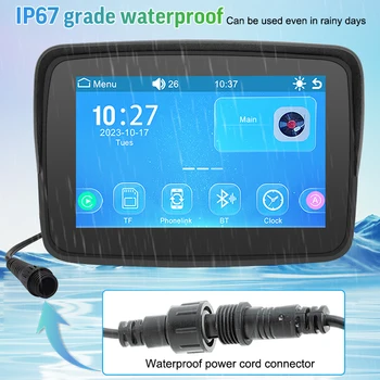Портативный 5-Дюймовый GPS Мотоциклетный Навигатор IPX7 Водонепроницаемый Сенсорный Дисплей для Android Auto Wireless Carplay Outdoor Driving