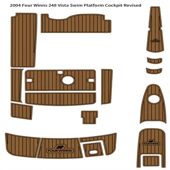 Качество 2004 Four Winns 248 Vista Плавательная платформа Кокпит Носовая лодка EVA Пенопласт Коврик для пола из тикового дерева