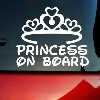 Новая прекрасная принцесса на борту, детское окно, бампер, корона, автомобильный знак, наклейка-наклейка