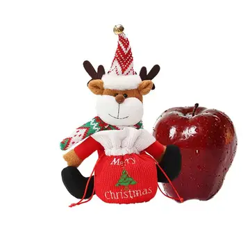 Сумки для кукол с рождественскими подарками Маленькие пакеты для рождественских подарков Создают рождественское настроение Дизайн шнурка для шоколадного подарка, бисквитного перекуса