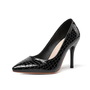 BLXQPYT/ Большие размеры 32-45; Женские туфли-лодочки с острым носком Из лакированной кожи; Свадебные туфли на высоком каблуке-лодочке; Zapatos Mujer C22-16