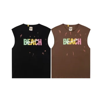 GALLERY DEPT 2023 Новая модная майка с буквенным принтом, мужская и женская футболка для пляжных видов спорта на открытом воздухе, летняя уличная футболка без рукавов