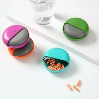 Круглая коробка для таблеток Mini Spin Pill Organizer Box Spin Container Pastilleros De Medicinas Organizer Разветвители коробки для лекарств