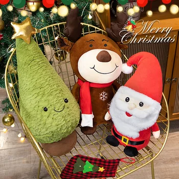 Милый Санта Клаус, Снеговик, плюшевые игрушки, Мягкая плюшевая игрушка из аниме, Рождественское украшение для елки, Кавайный подарок для мальчика и девочки