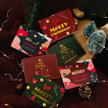 1 комплект Рождественских открыток с наклейками на конверт в винтажном стиле С Рождеством Христовым Новогодняя открытка Поздравительные открытки для зимних праздников