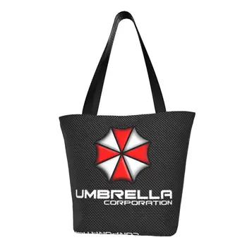 Зонты корпорации, сумка для покупок в продуктовых магазинах, женская холщовая сумка для покупок на заказ, сумка через плечо, сумка большой емкости.