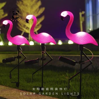 Садовая Солнечная лампа, светодиодная наружная водонепроницаемая IP55 Flamingo 1.2 / 600mAh, Парк, Загородный дом, Гирлянда, Цветные огни животных