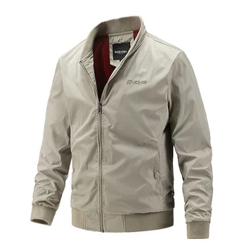 Брендовая модная городская мужская куртка, осенне-весенняя одежда, однотонные мужские повседневные пальто, Размер M-2XL