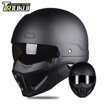 Мотоциклетный шлем Съемный модульный шлем Capacete De Moto, полный шлем, комбинация шлемов, открытый шлем с половиной лица, Одобренный DOT