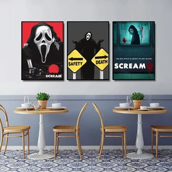 Плакат фильма 2023 S-Scream 6 из Крафт-бумаги для клубного бара, Винтажный плакат, настенная живопись, наклейки для спальни и кабинета