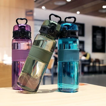 Спортивная бутылка для воды 500 МЛ Портативная герметичная посуда для путешествий на открытом воздухе Бутылка для питья Тренажерный зал Спорт Фитнес Пластиковый стаканчик