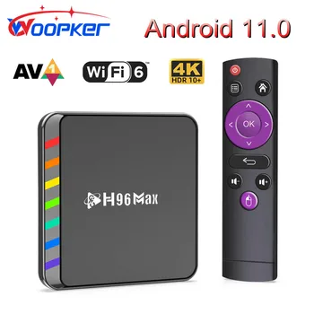 Woopker H96 Max W2 Smart TV Box Android 11 Amlogic S905W2 Четырехъядерный WIFI6 AV1 4K tvbox Глобальная телеприставка с Голосовым управлением Google