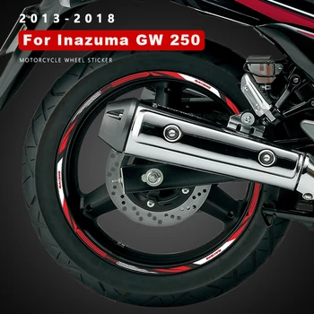 Наклейки на колеса мотоцикла водонепроницаемые для Suzuki Inazuma GW250 GW 250 Аксессуары 2013-2018 Наклейка на обод с 17-дюймовой лентой в полоску
