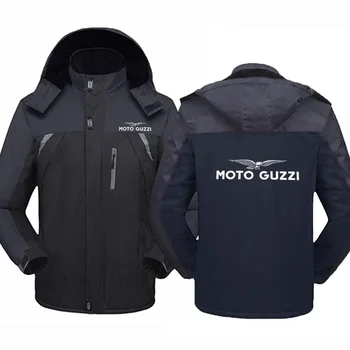 Moto Guzzi 90 Мотоцикл 2024 Мужская новая зимняя водонепроницаемая утолщенная ветровка с принтом, уличная одежда высокого качества