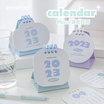 Мини-настольный календарь с милой профилированной настольной катушкой, настольный календарь, офисные заметки, календарь с часами, настольные аксессуары kawaii