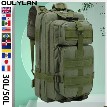 OULYLAN, треккинговые женские походные сумки, 900D Нейлон, военный 30Л / 50Л, тактический мужской рюкзак, Уличная охотничья сумка, Водонепроницаемый кемпинг