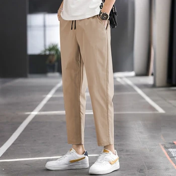 Весенне-осенние модные брюки KPOP Harajuku, мужские универсальные Корейские Прямые Однотонные Повседневные брюки с карманами, Уличная мужская одежда